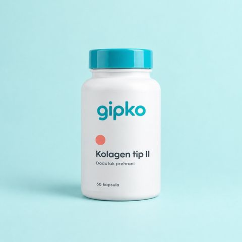 Staklenka Gipko Kolagen tip II — 60 kapsula, dodatak prehrani