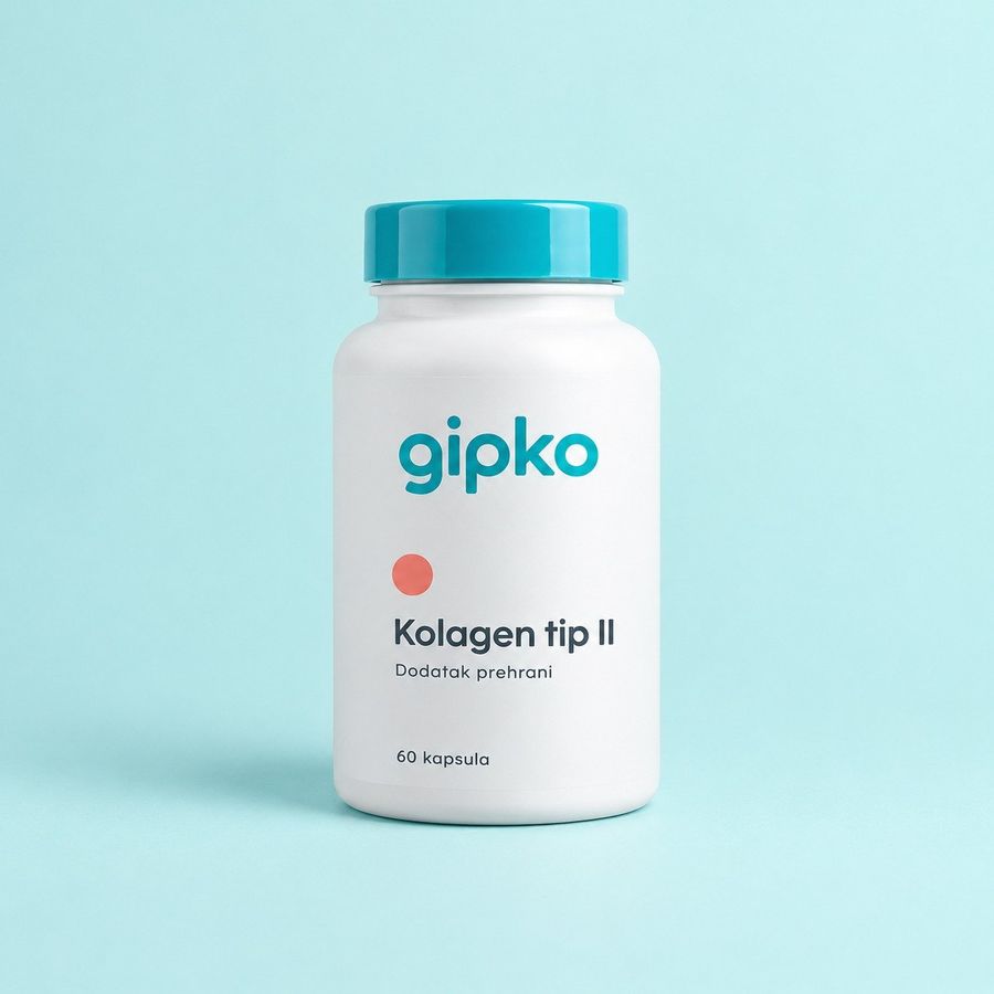 Staklenka Gipko Kolagen tip II — 60 kapsula, dodatak prehrani